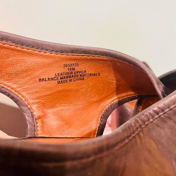 CROWN VINTAGE Black leather Wedge Slip On Open Toe - Picture 6 of 11